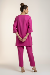 Comb Linen Set Fuschia